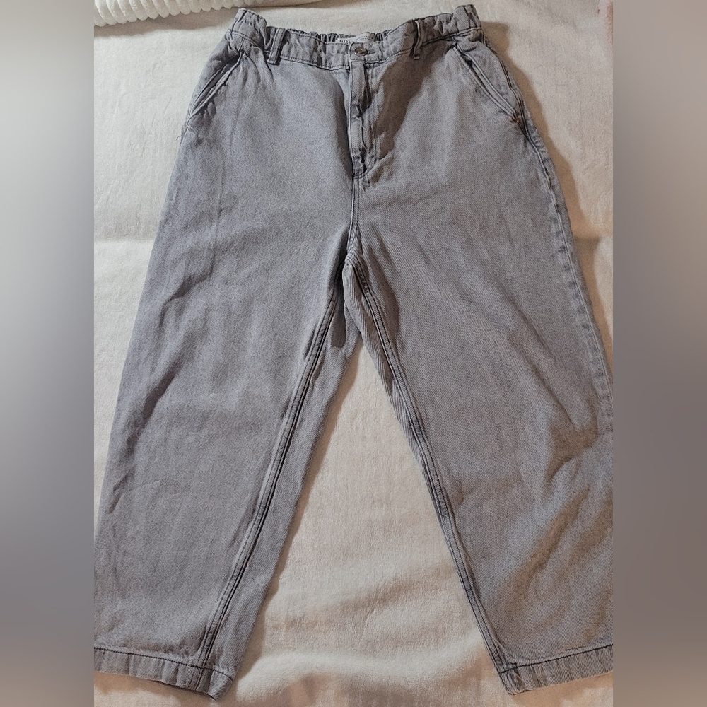 Zara Women's Jeans  Gray Joggers. Size US10. Great Condition. 100% Cotton. - Picture 3 of 8